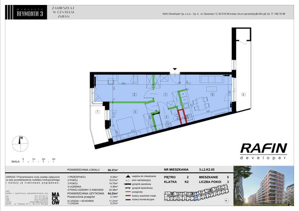 Rzut Wybrzeże Reymonta 3 - L2.K2.05