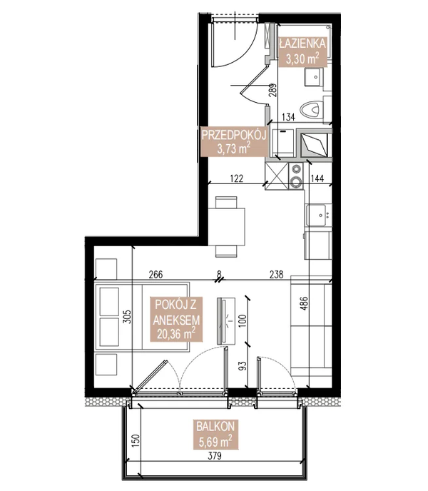 Rzut Apartamenty Świeradowska - SWA-1-25