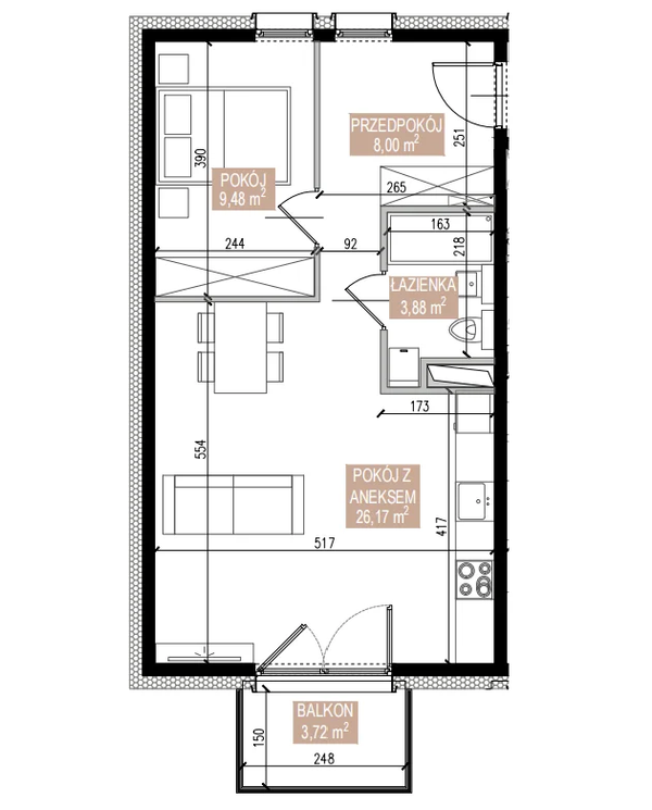 Rzut Apartamenty Świeradowska - SWA-2-11
