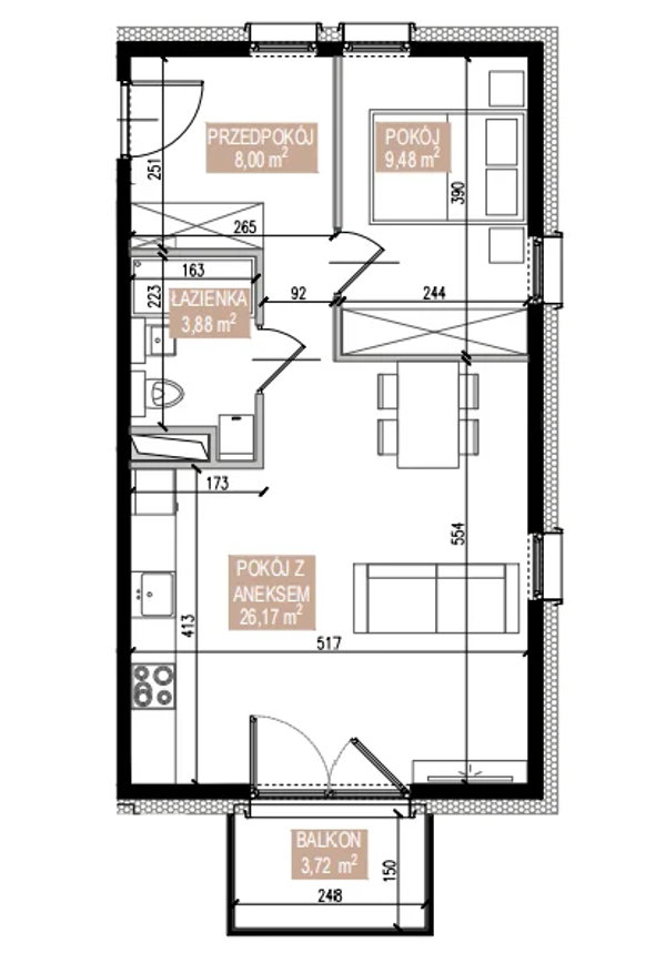 Rzut Apartamenty Świeradowska - SWA-2-18