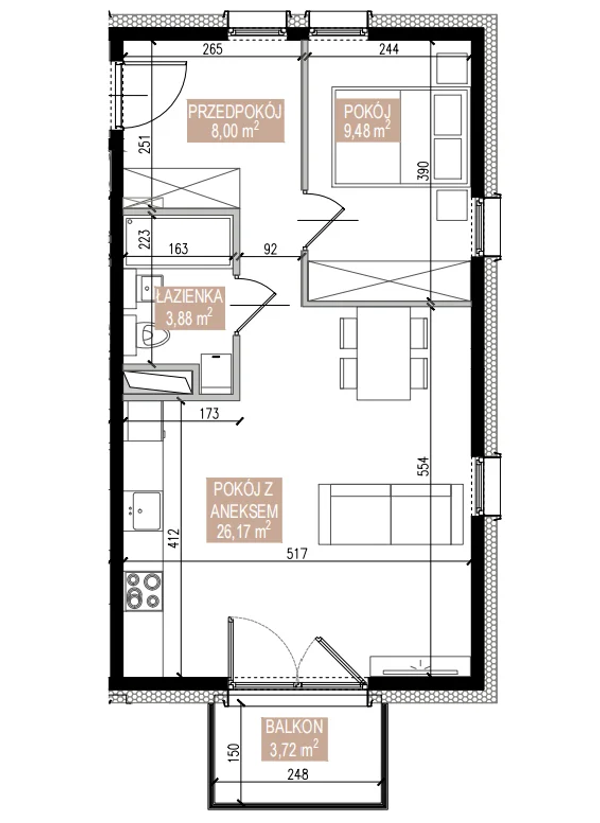 Rzut Apartamenty Świeradowska - SWA-2-28