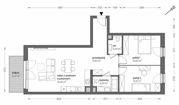 Rzut Ceglana Park - B3/B/35