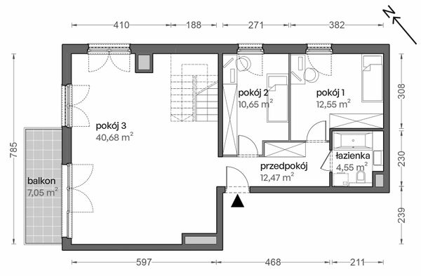 Rzut Ceglana Park - B3/B/43