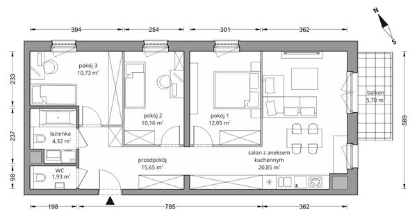 Rzut Ceglana Park - B7/A/19/M