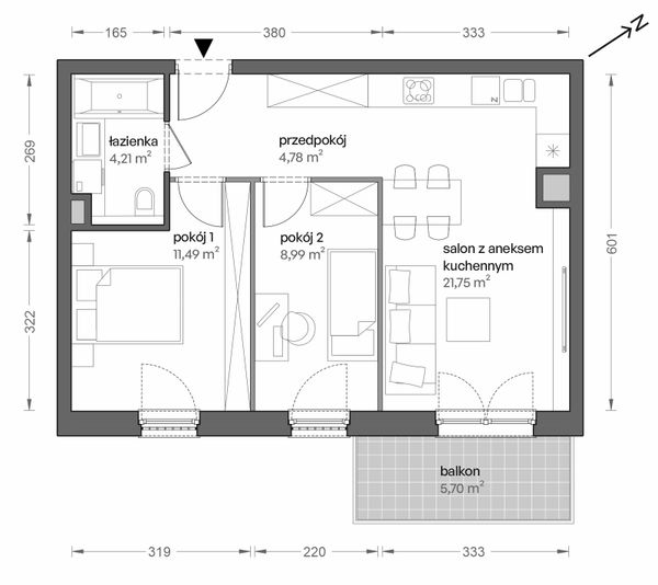Rzut Ceglana Park - B2/A/14