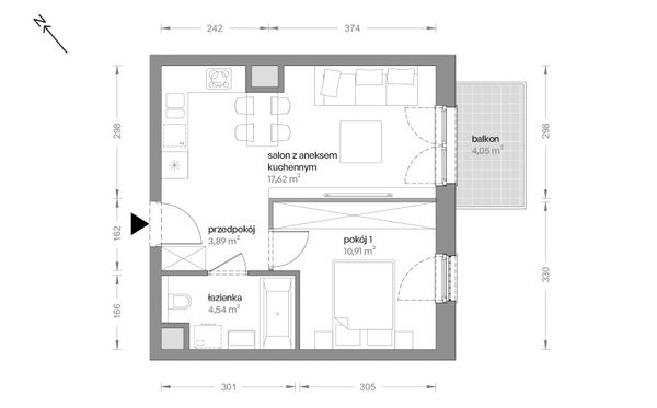 Rzut Ceglana Park - B4/B/34