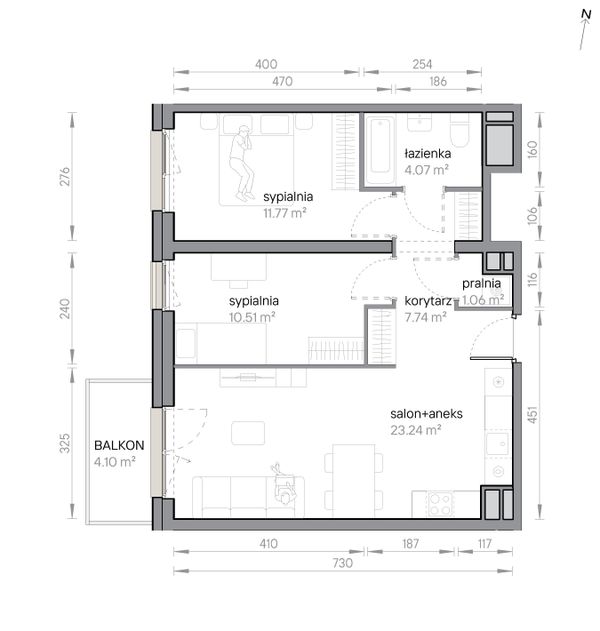 Rzut Przy Parku Vita - M2/1/4/45