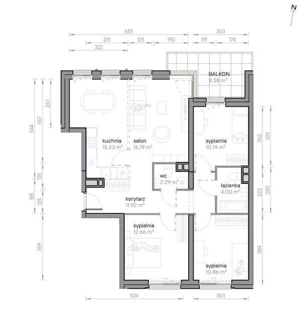 Rzut Przy Parku Vita - M2/2/2/11