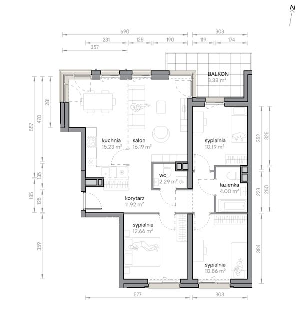 Rzut Przy Parku Vita - M2/2/3/15