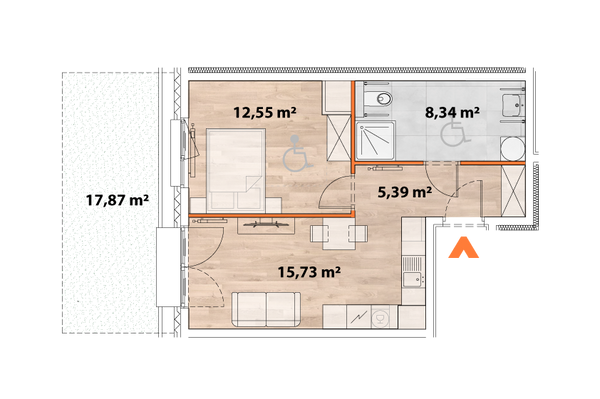 Rzut Apartamenty Portowa - A.00.01
