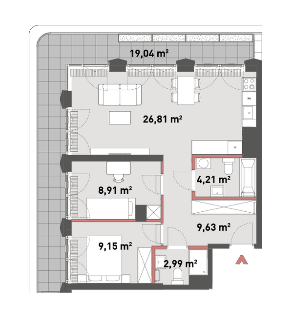 Rzut Żelazna 54 - A.08.02