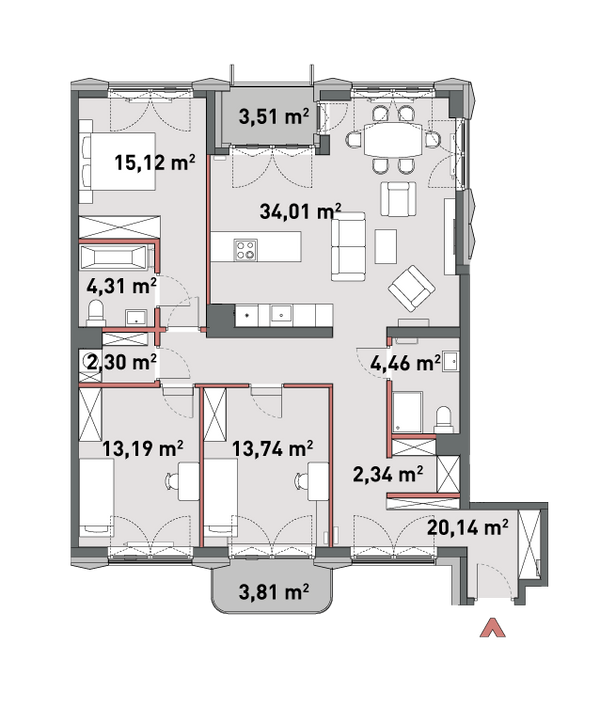 Rzut Żelazna 54 - A.02.05