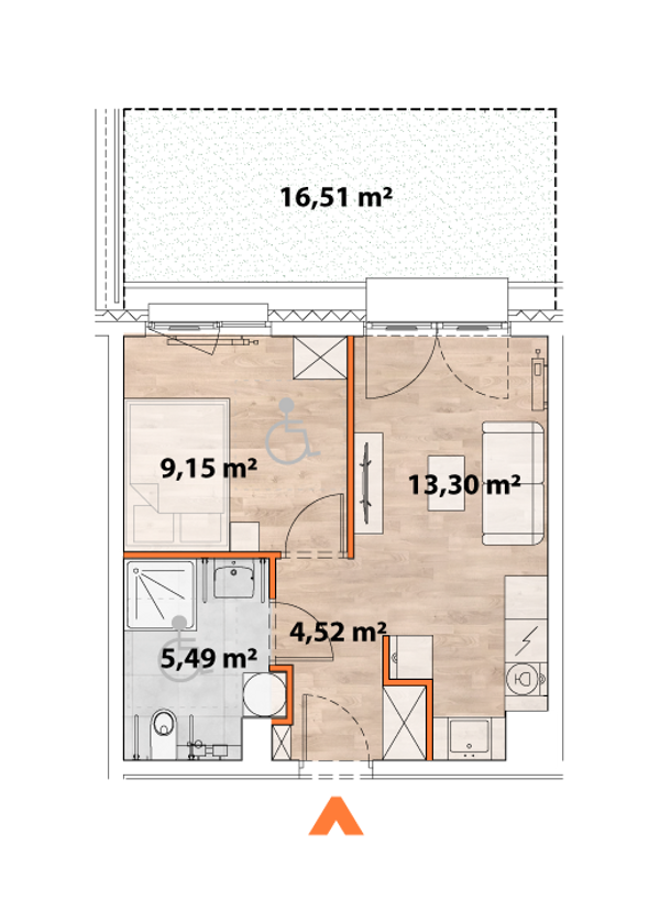 Rzut Apartamenty Portowa - A.00.02