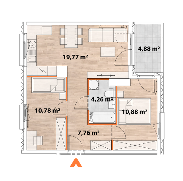 Rzut Apartamenty Portowa - C.06.01