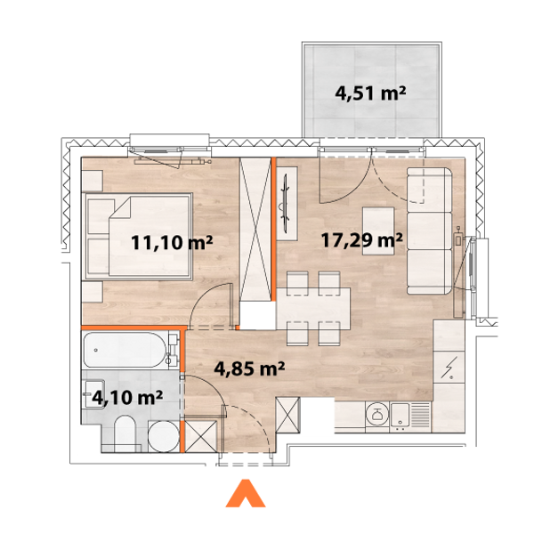 Rzut Apartamenty Portowa - C.06.02