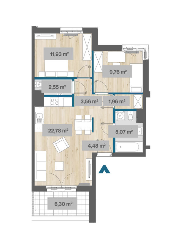 Rzut Sady Żoliborz II - F2.A.02.01