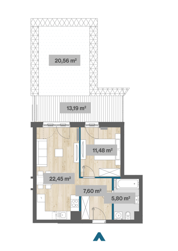 Rzut Sady Żoliborz II - F2.B.00.02
