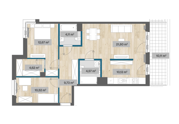 Rzut Sady Żoliborz II - F2.B.01.01