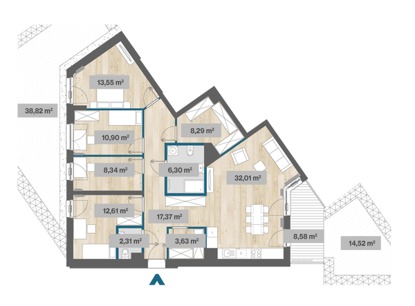 Rzut Sady Żoliborz II - F2.C.00.01