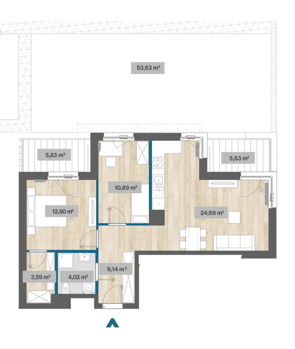 Rzut Sady Żoliborz II - F2.C.00.02