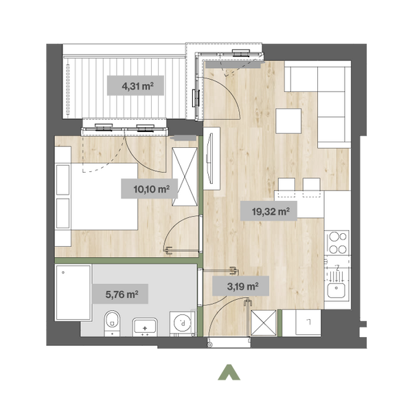 Rzut Sady Żoliborz II - F2.C.00.04