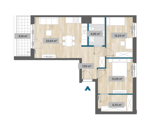 Rzut Sady Żoliborz II - F2.C.01.05