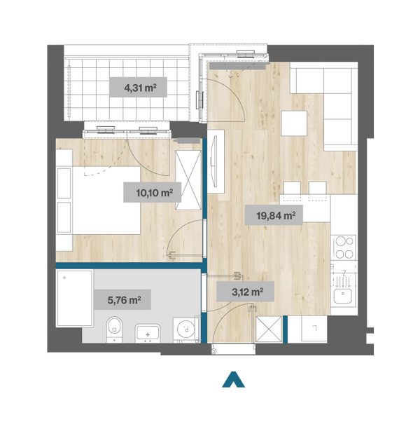 Rzut Sady Żoliborz II - F2.C.02.04