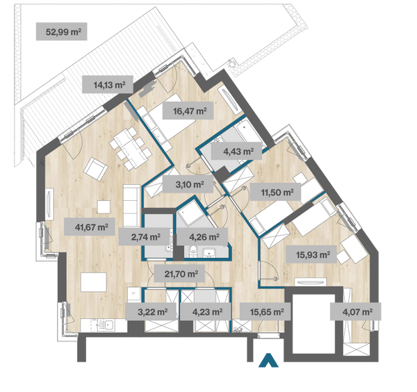 Rzut Sady Żoliborz II - F2.D.00.03