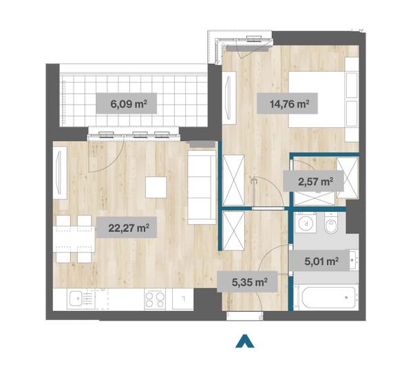 Rzut Sady Żoliborz II - F2.D.02.02