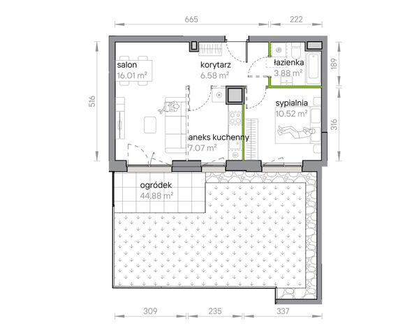 Rzut Przy Parku Vita - M1/1/0/01