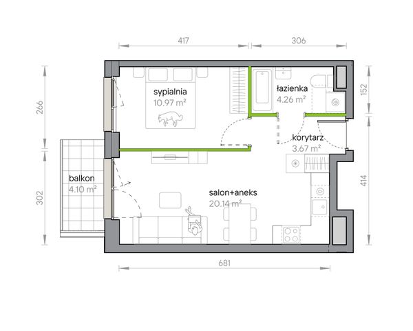 Rzut Przy Parku Vita - M1/1/1/18