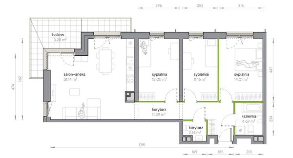 Rzut Przy Parku Vita - M1/1/2/21