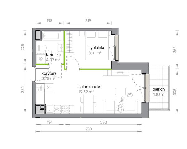 Rzut Przy Parku Vita - M1/1/2/24