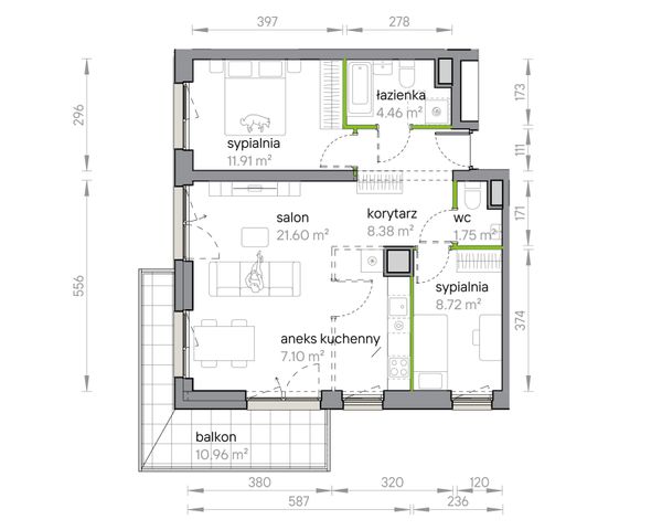 Rzut Przy Parku Vita - M1/1/2/28