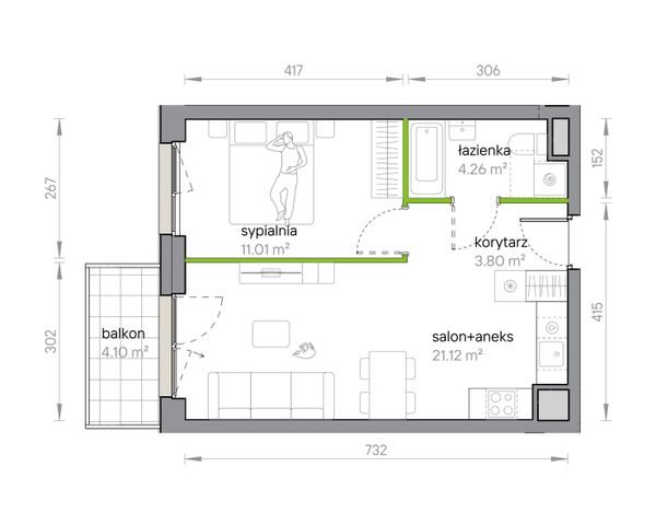 Rzut Przy Parku Vita - M1/1/2/29