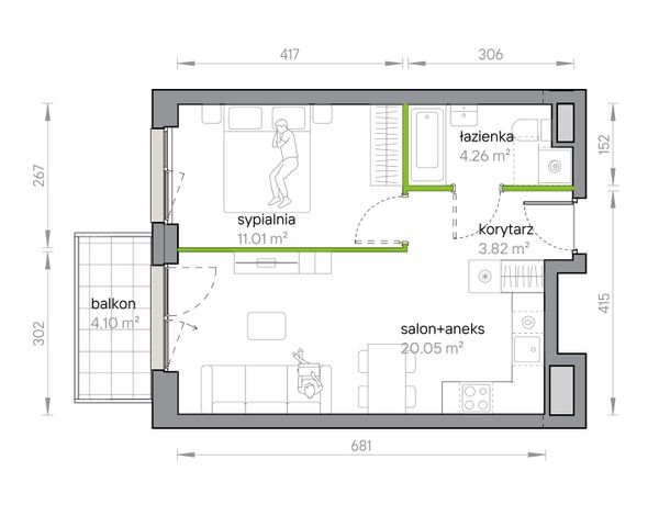 Rzut Przy Parku Vita - M1/1/2/30