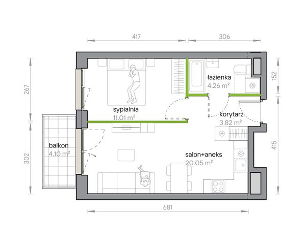 Rzut Przy Parku Vita - M1/1/3/43