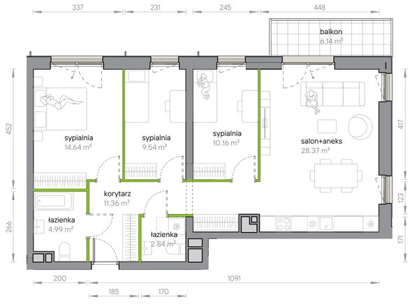Rzut Przy Parku Vita - M1/1/4/48