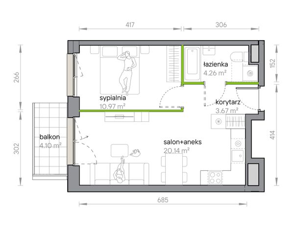 Rzut Przy Parku Vita - M1/1/4/57