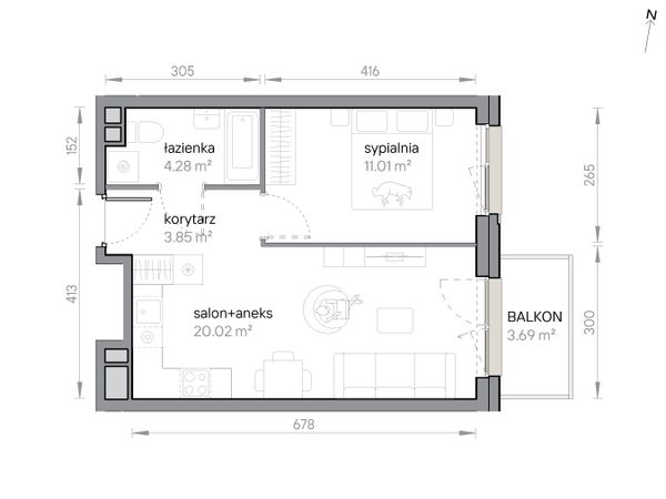 Rzut Przy Parku Vita - M2/1/2/22