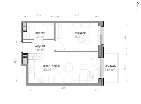 Rzut Przy Parku Vita - M2/1/2/20