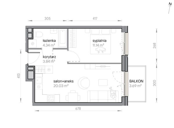 Rzut Przy Parku Vita - M2/1/3/30