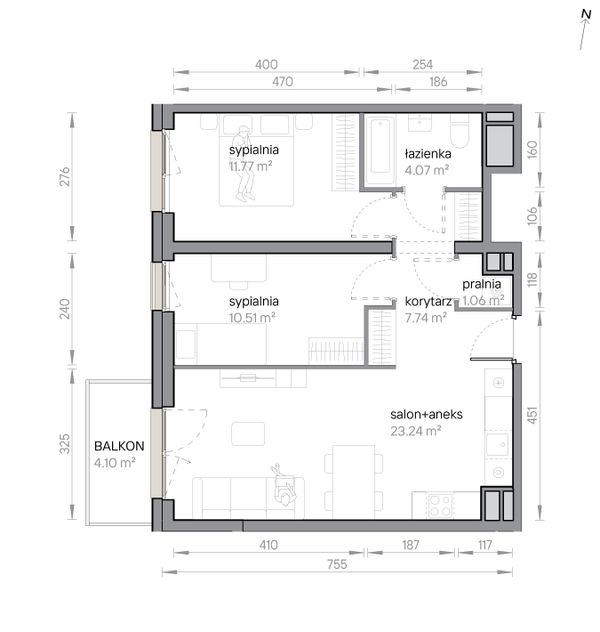 Rzut Przy Parku Vita - M2/1/5/55