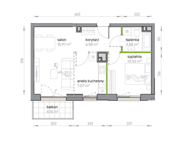 Rzut Przy Parku Vita - M1/1/2/19