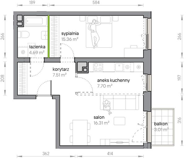 Rzut Przy Parku Vita - M1/1/2/23