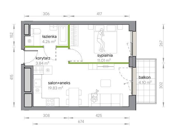 Rzut Przy Parku Vita - M1/1/2/25