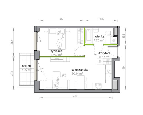 Rzut Przy Parku Vita - M1/1/2/31