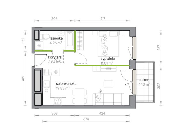 Rzut Przy Parku Vita - M1/1/3/38