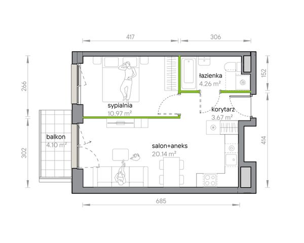 Rzut Przy Parku Vita - M1/1/3/44