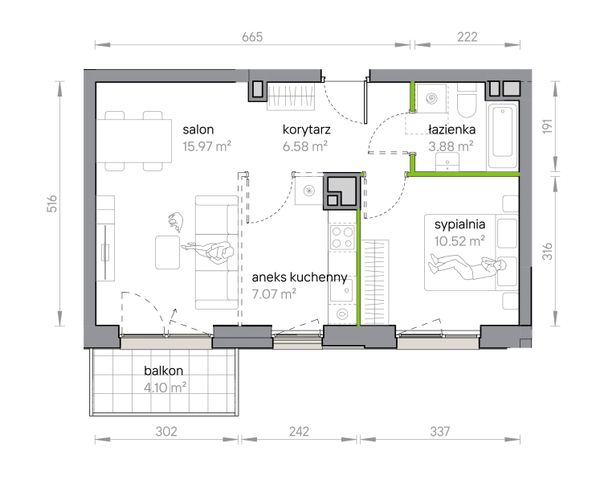 Rzut Przy Parku Vita - M1/1/4/45